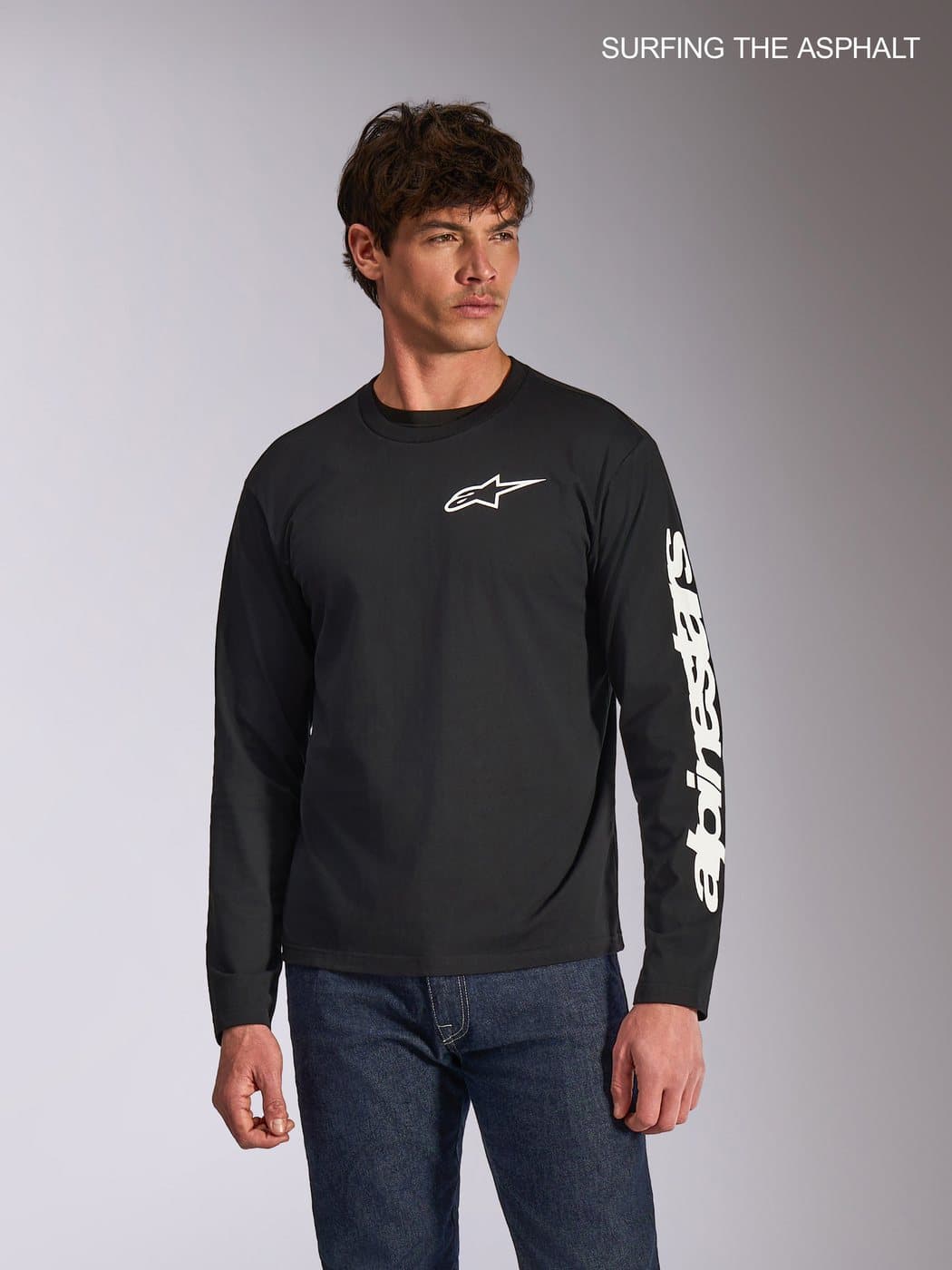 Alpinestars Trackside CSF T-Shirt - Long Sleeve Zwart/Wit