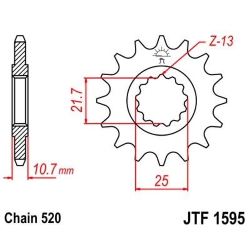 Jt Sprockets Staal Noise-Free Voortandwiel 1595 - 520