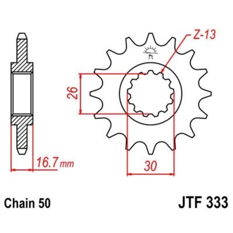 Jt Sprockets Staal Noise-Free Voortandwiel 333 - 530