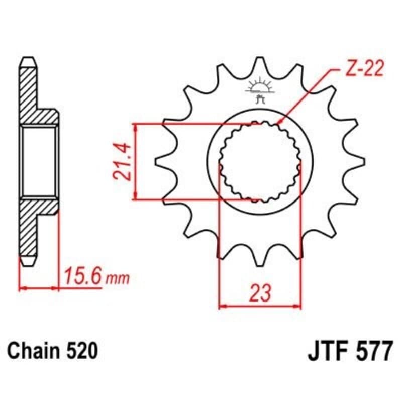 Jt Sprockets Staal Noise-Free Voortandwiel 577 - 520