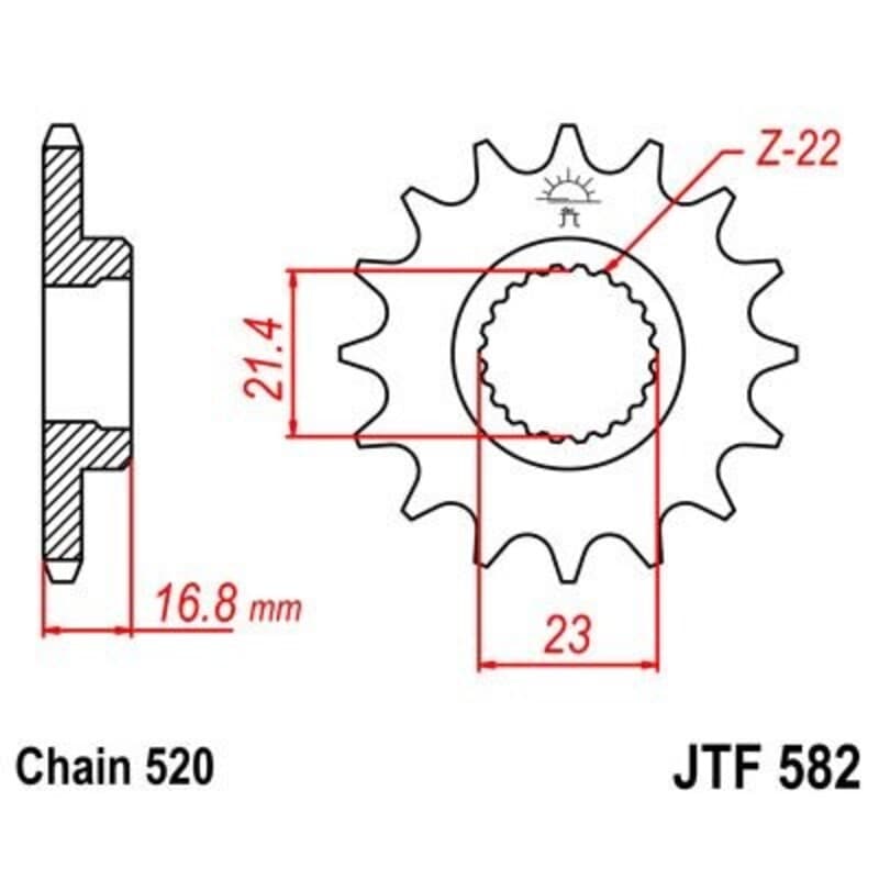 Jt Sprockets Staal Noise-Free Voortandwiel 582 - 520