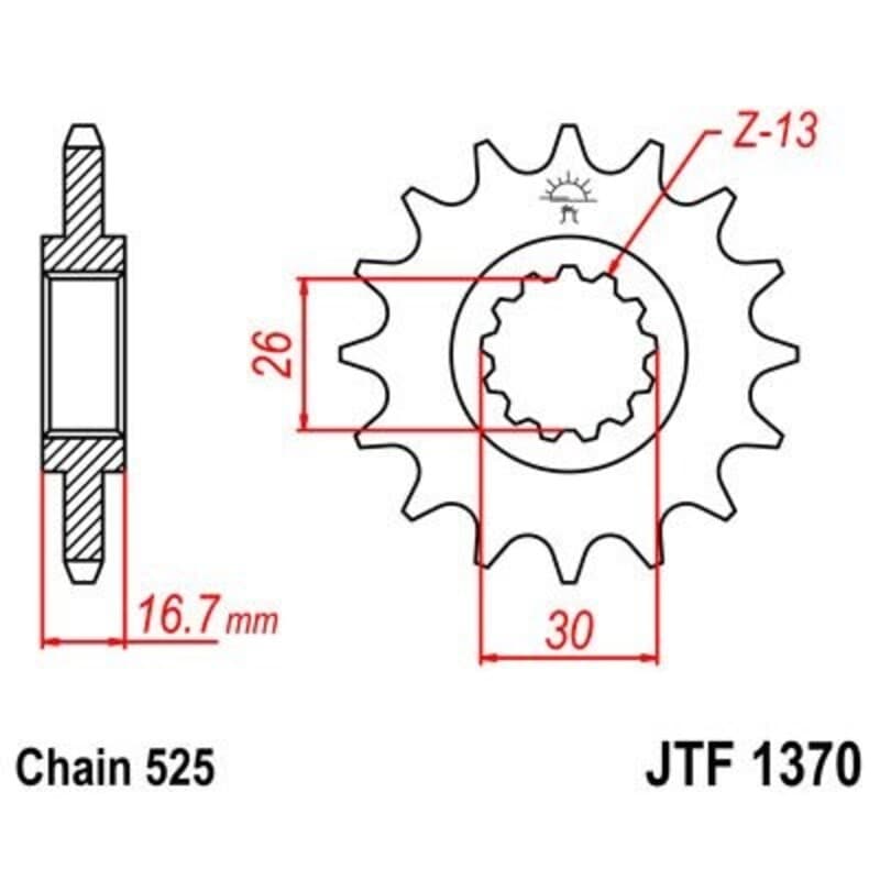 Jt Sprockets Staal Noise Free Voortandwiel - 525