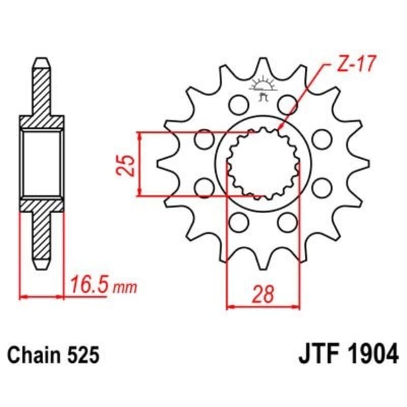 Jt Sprockets Staal Noise Free Voortandwiel - 525