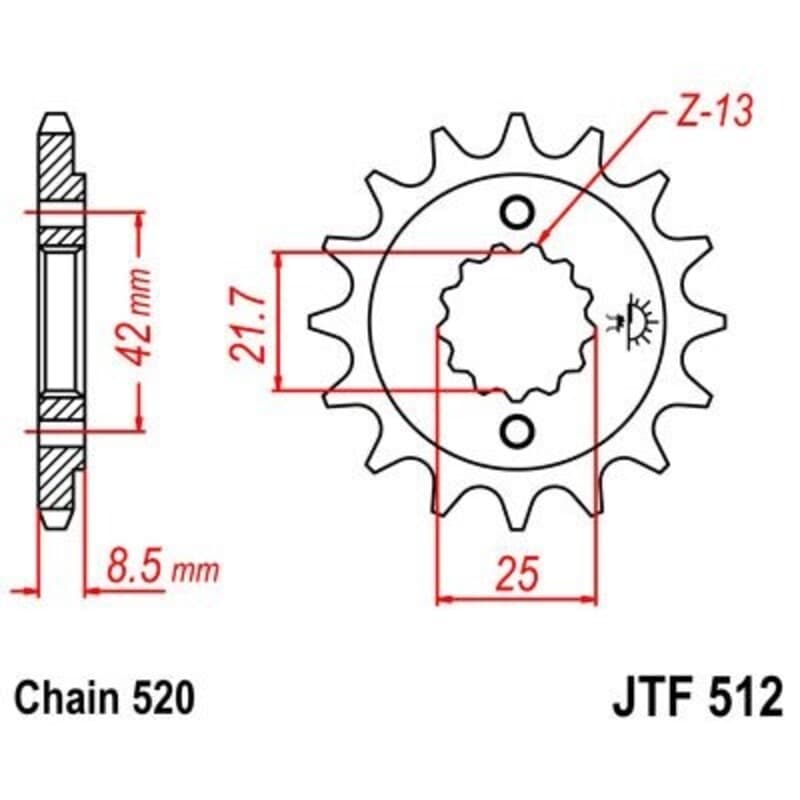 Jt Sprockets Staal Noise Free Voortandwiel - 520
