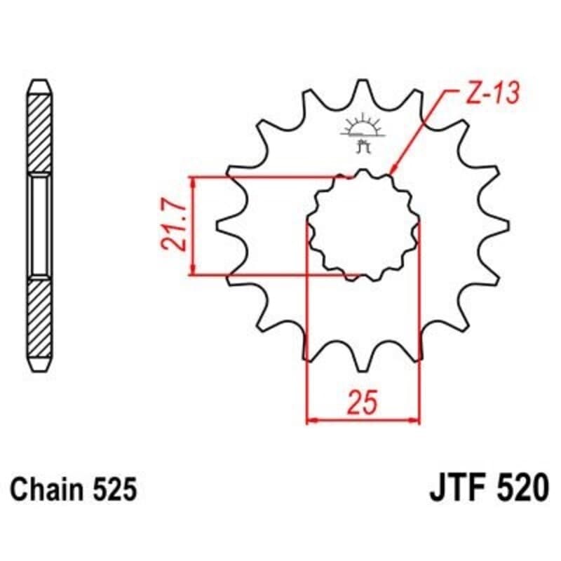 Jt Sprockets Steel Noise Free Front Sprocket - 525