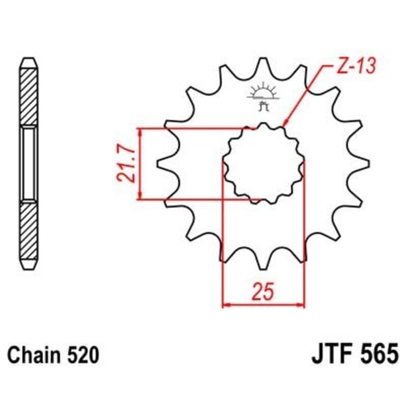 Jt Sprockets Steel Noise Free Front Sprocket - 520