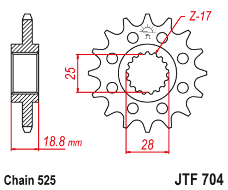 Jt Sprockets Steel Noise Free Front Sprocket - 525