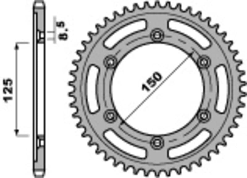 Pbr Standaard C45 Staal Achtertandwiel - 520