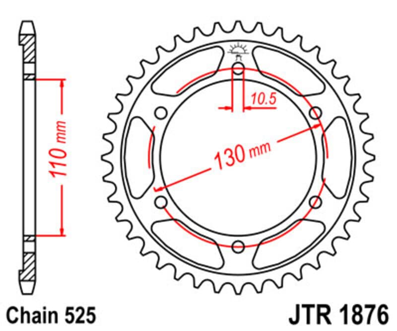 Jt Sprockets Achtertandwiel Staal Standaard - 525