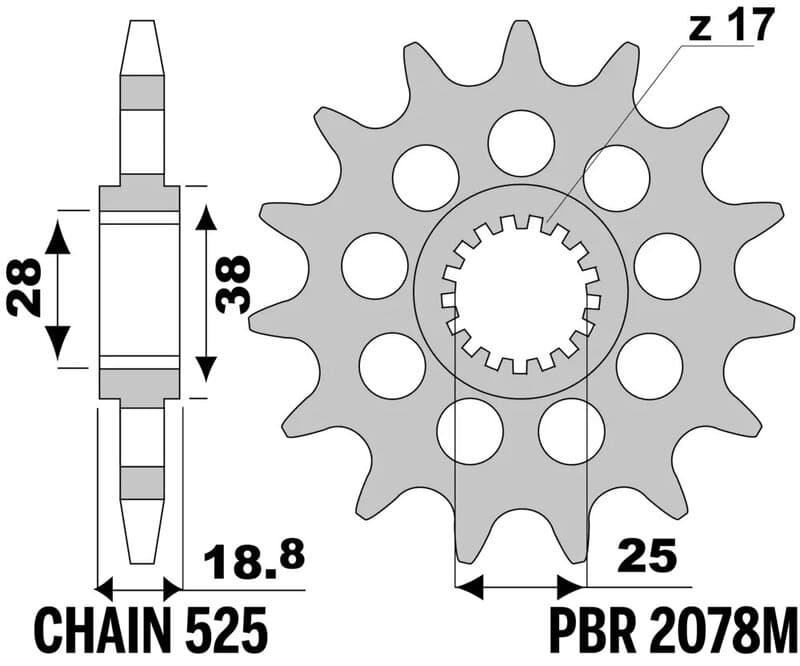 Pbr Steel Standard Front Sprocket - 525