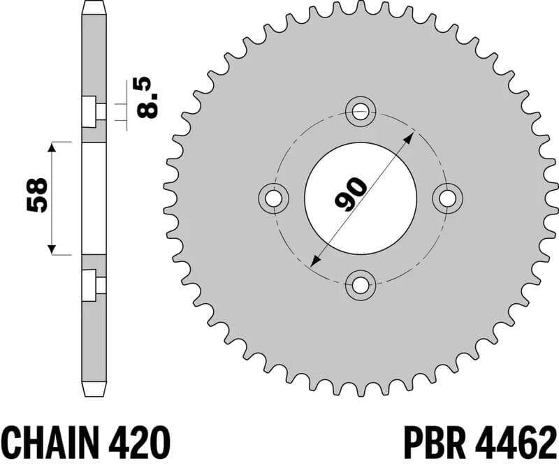 Pbr Rear Sprocket Steel Standard - 420