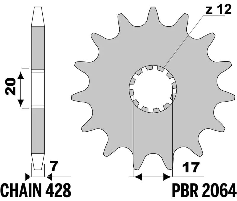 Pbr Steel Standard Front Sprocket - 428