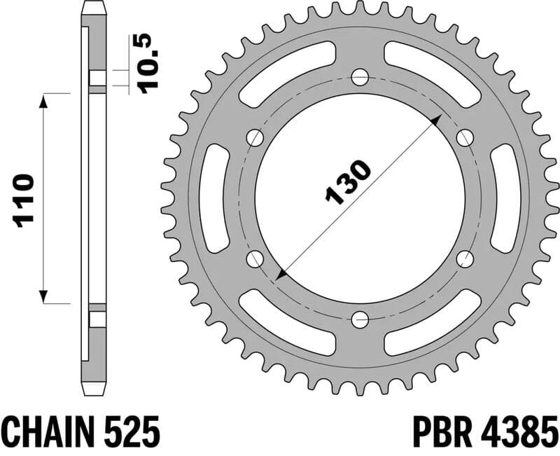 Pbr Rear Sprocket Steel Reinforced - 525