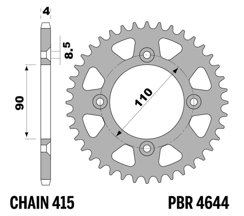 Pbr Ultra-Light Alu Rear Sprocket - 415