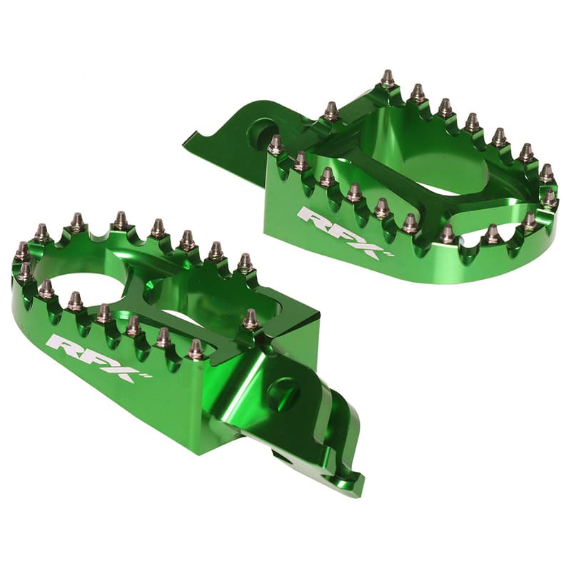 Rfx Pro Series Cnc Aluminium Footrests - Green