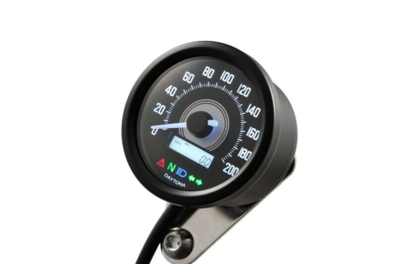 Daytona Velona 60 Speedometer 200 Km/H/Mph Incl. Control Lights - White Led