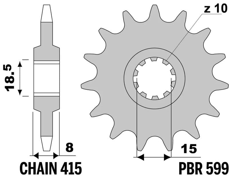 Pbr Steel Standard Front Sprocket - 415