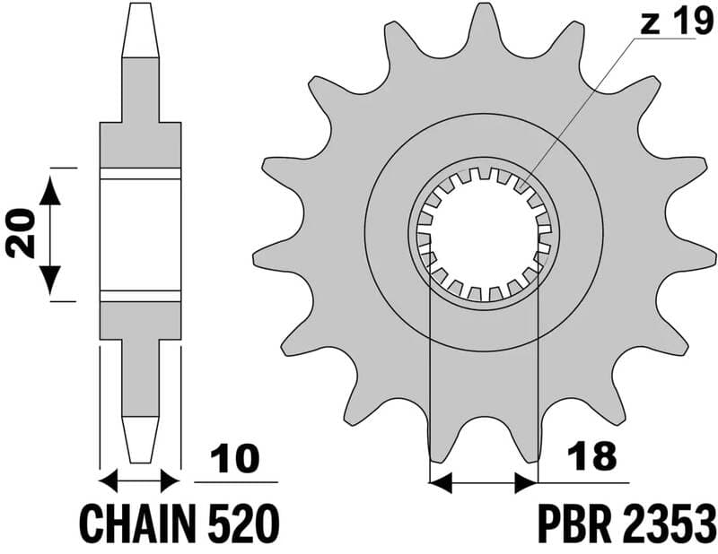 Pbr Steel Standard Front Sprocket - 520