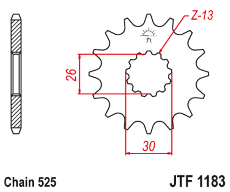 Jt Sprockets Staal Noise Free Voortandwiel - 525