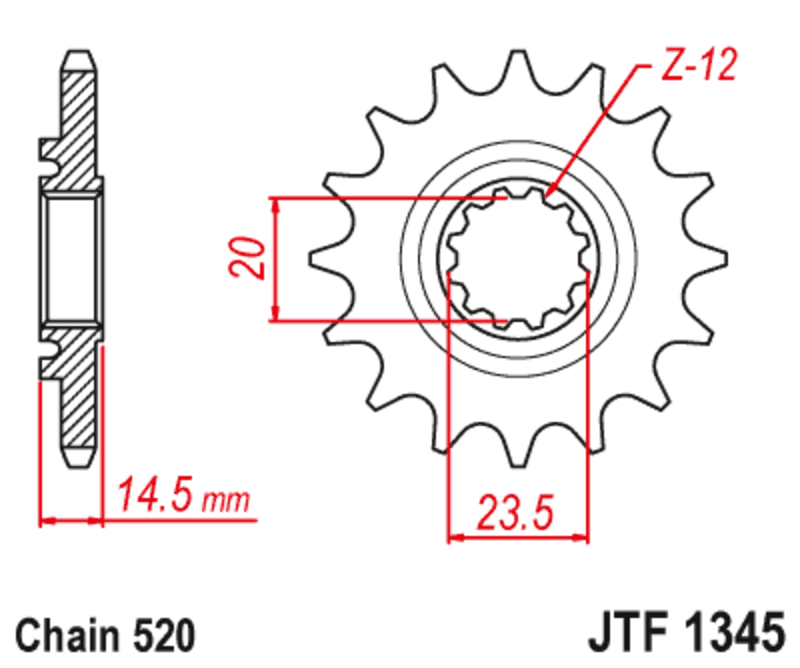 Jt Sprockets Staal Noise Free Voortandwiel - 520