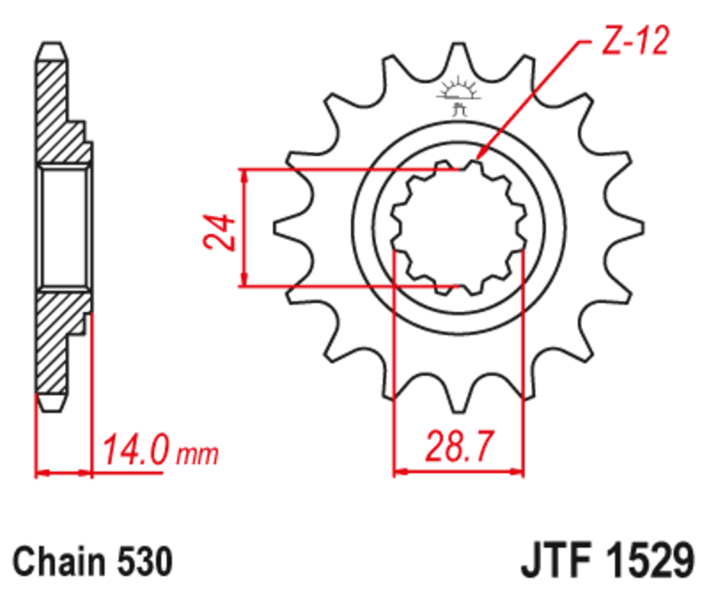 Jt Sprockets Staal Noise Free Voortandwiel - 525