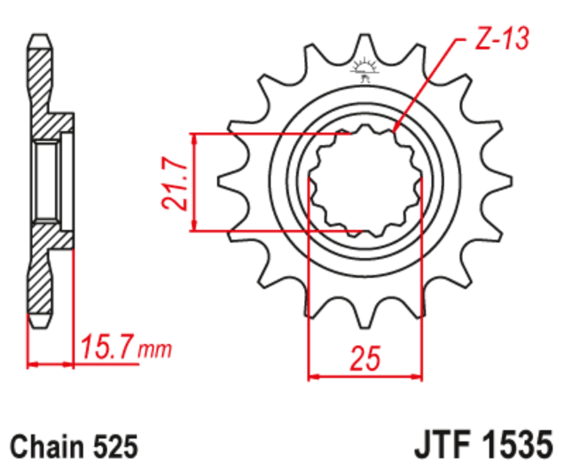 Jt Sprockets Staal Noise Free Voortandwiel - 525