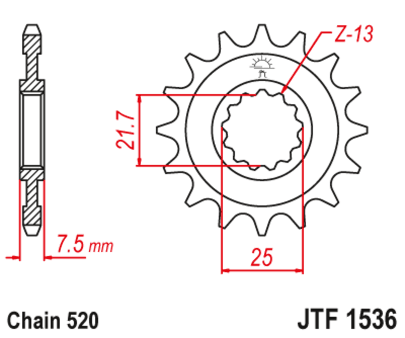 Jt Sprockets Staal Noise Free Voortandwiel - 520