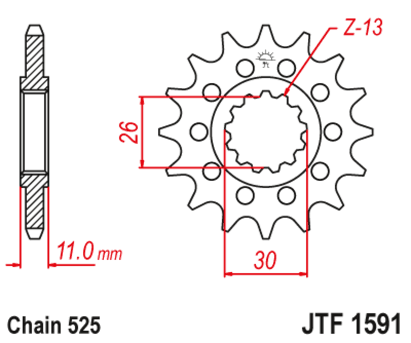 Jt Sprockets Staal Noise Free Voortandwiel - 525