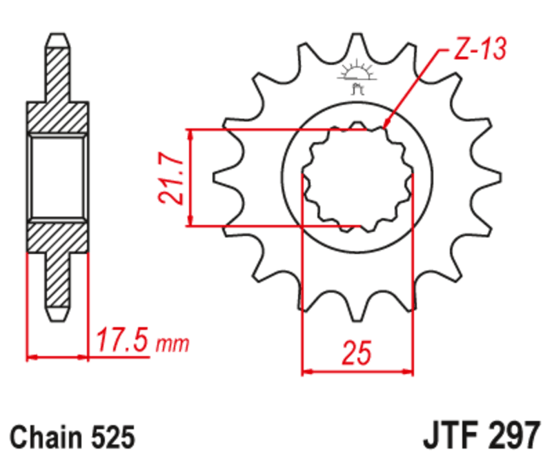 Jt Sprockets Staal Noise Free Voortandwiel - 525