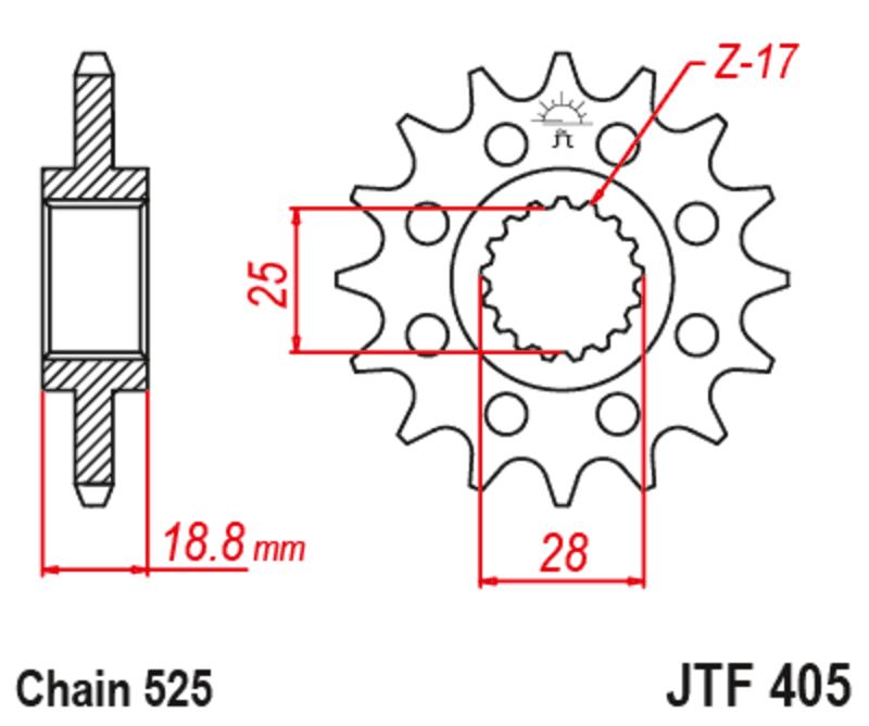 Jt Sprockets Staal Noise Free Voortandwiel - 525