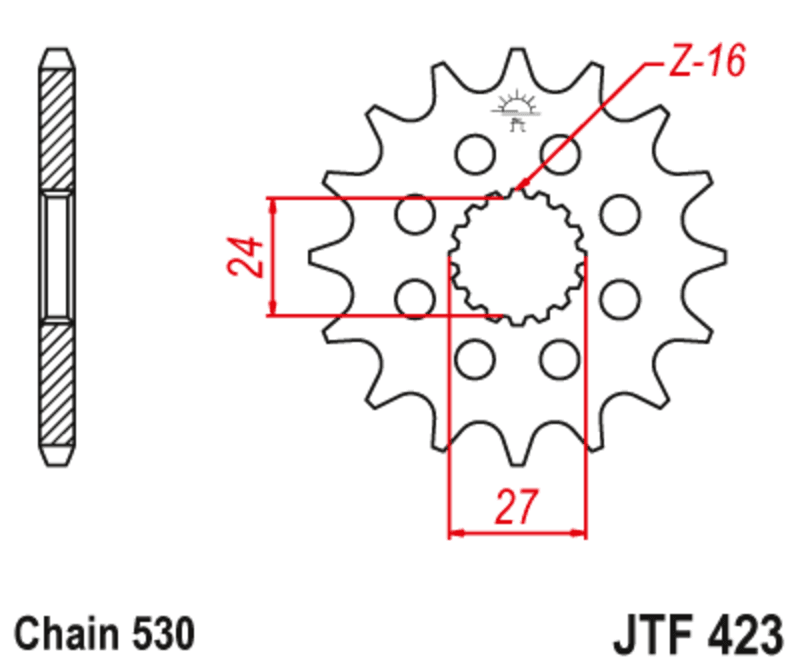 Jt Sprockets Staal Noise Free Voortandwiel - 530