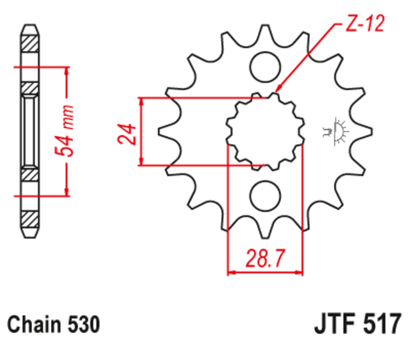 Jt Sprockets Staal Noise Free Voortandwiel - 530