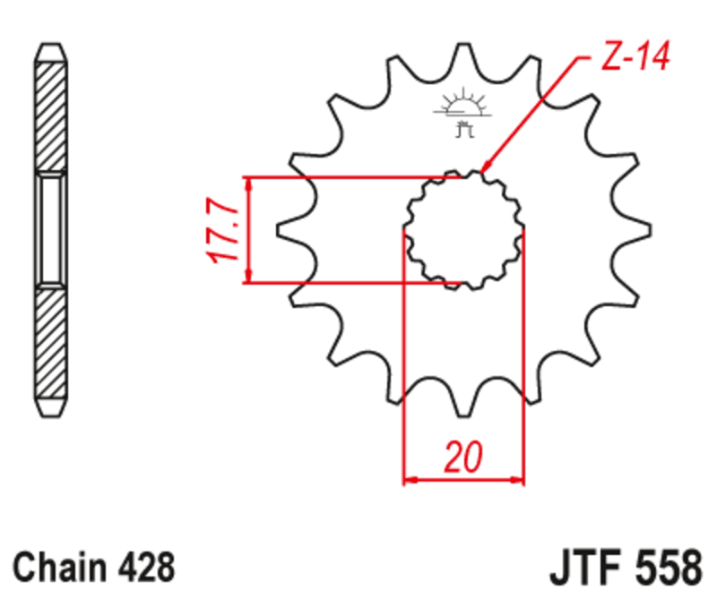 Jt Sprockets Staal Noise Free Voortandwiel - 428