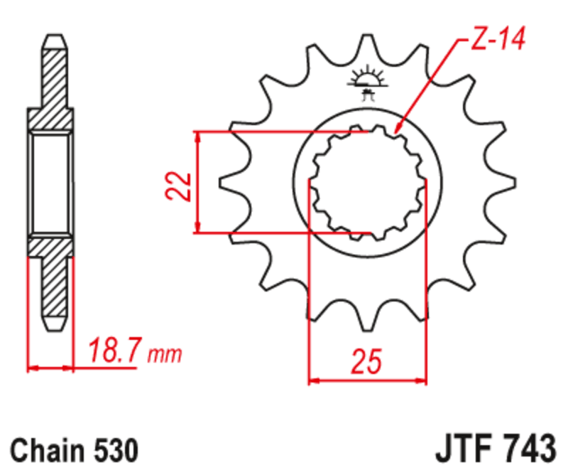 Jt Sprockets Staal Noise Free Voortandwiel - 530