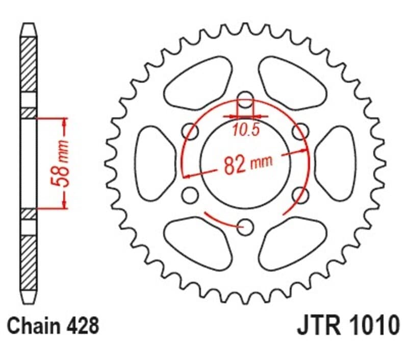 Jt Sprockets Achtertandwiel Staal Standaard - 428