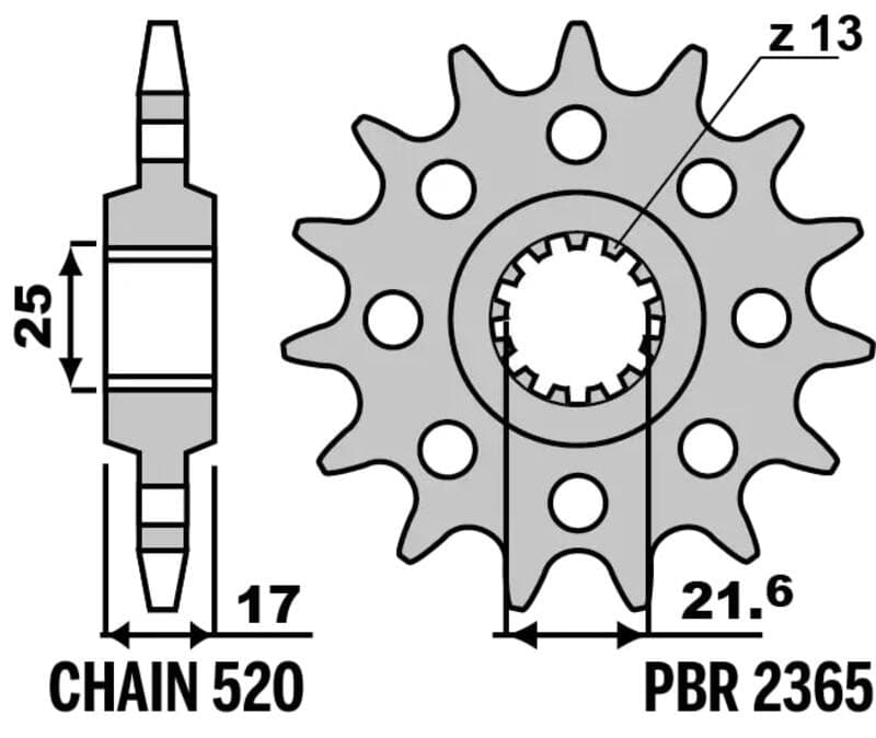Pbr Steel Standard Front Sprocket - 520