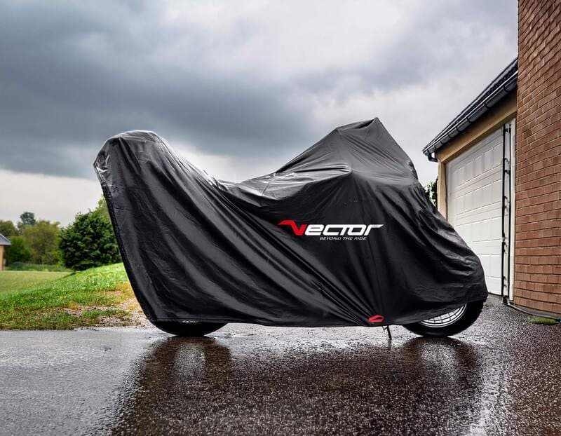 Vector H2o Indoor/Outdoor Protective Cover voor Motorcycle/Scooter met Top Case - Zwart - S