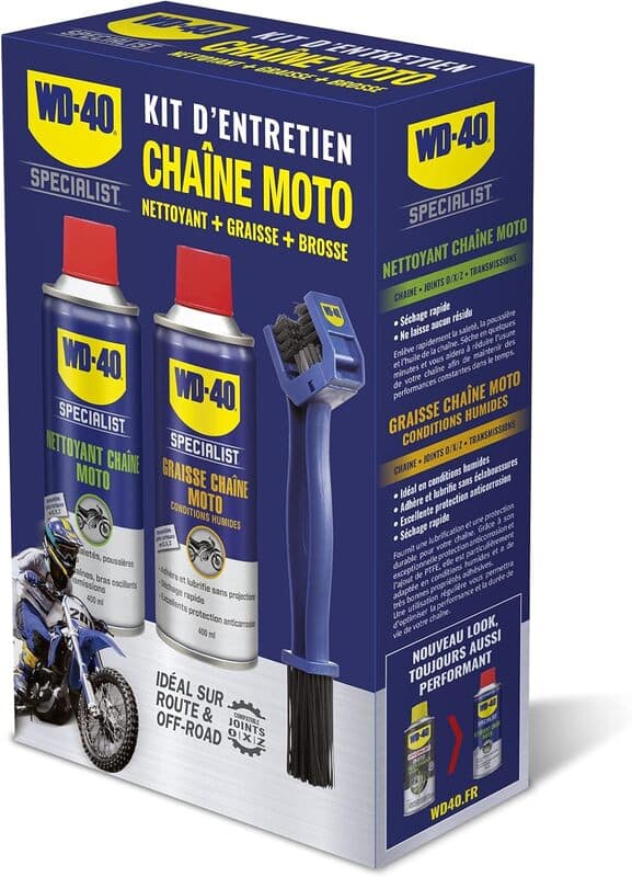Wd 40 Wd-40 Specialist Motorcycle Chain Maintenance Kit - 2x Spray 400ml
