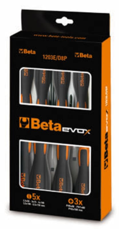 Beta Tools Set Of 8 Slotted en Phillips Screwdrivers