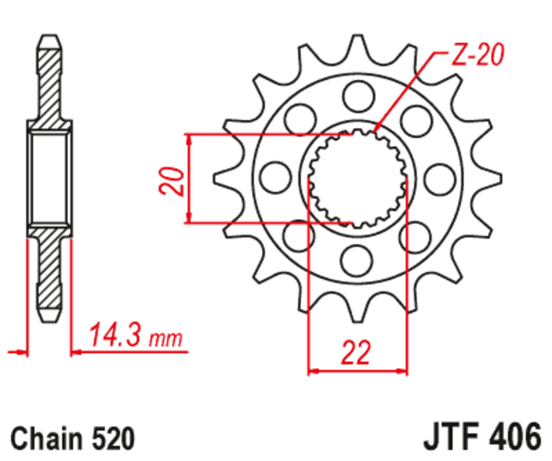 Jt Sprockets Steel Noise Free Front Sprocket - 520