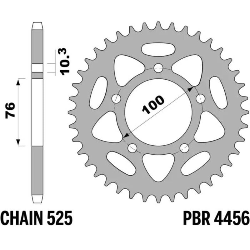 Pbr Achtertandwiel Staal Standaard - 525