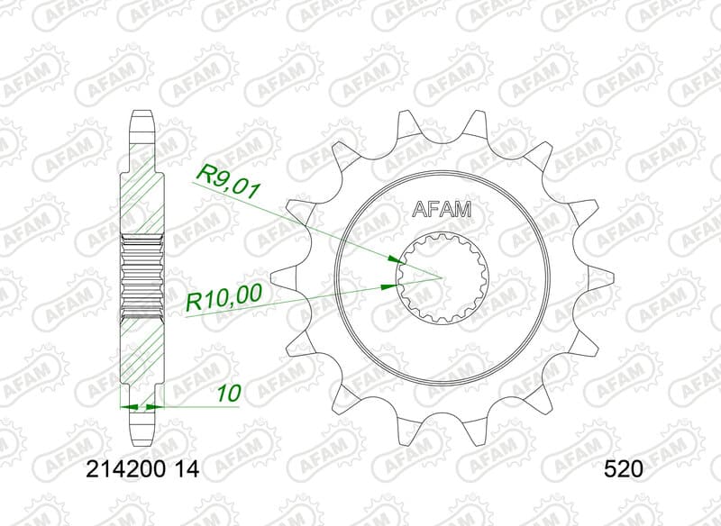 Afam Steel Standard Front Sprocket - 520