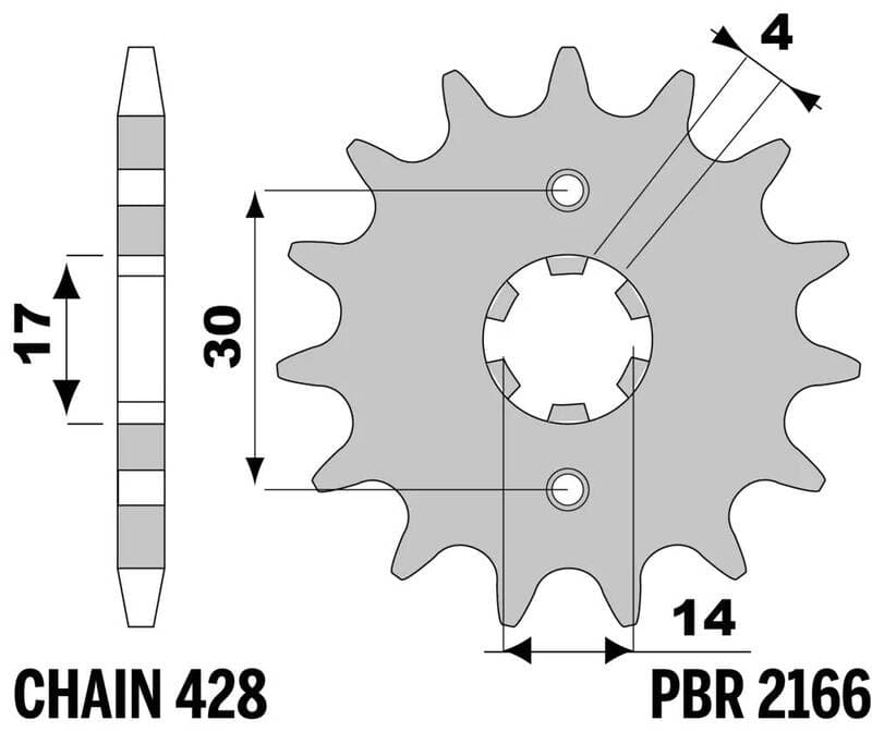 Pbr Steel Standard Front Sprocket - 428
