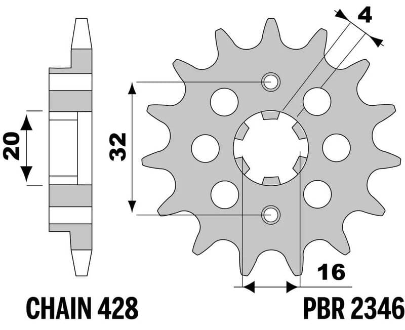 Pbr Steel Standard Front Sprocket - 428
