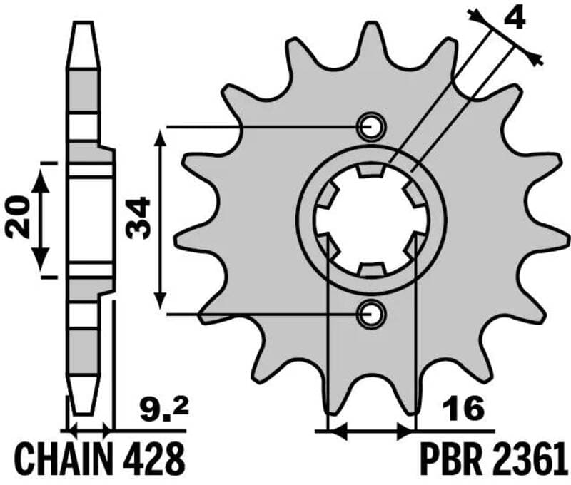 Pbr Steel Standard Front Sprocket - 428