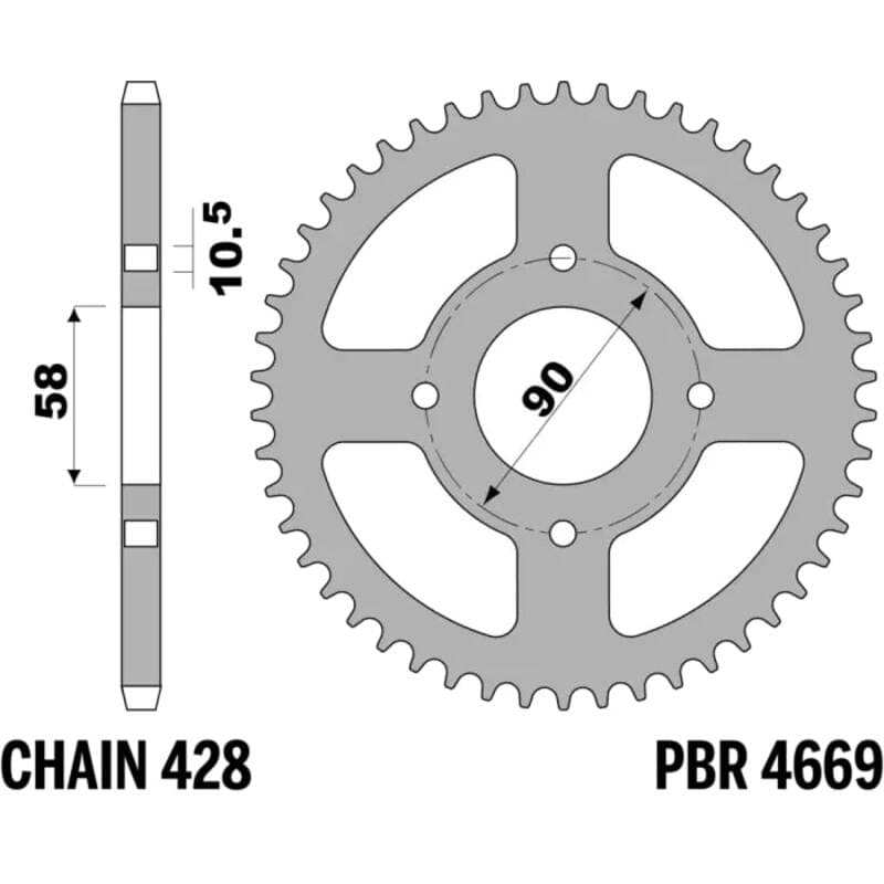 Pbr Achtertandwiel Staal Standaard - 428