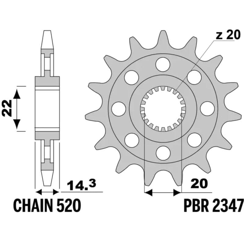 Pbr Steel Standard Front Sprocket - 520