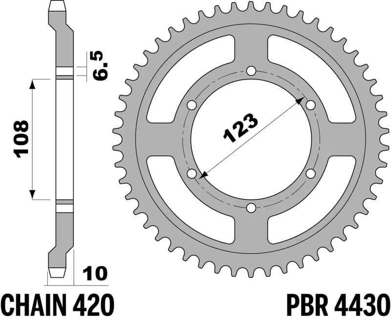 Pbr Achtertandwiel Staal Standaard - 420