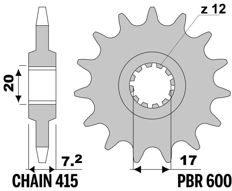 Pbr Steel Standard Front Sprocket - 415