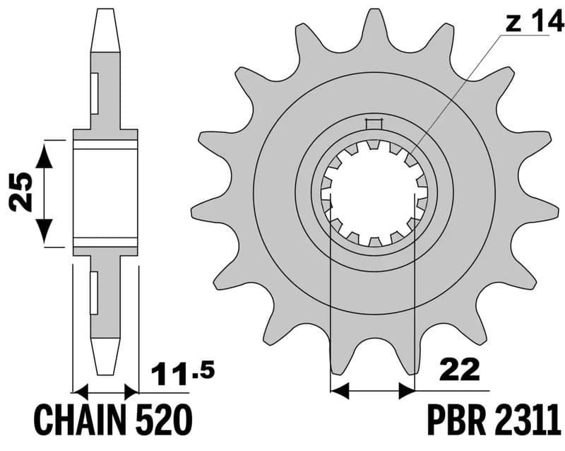Pbr Steel Standard Front Sprocket - 520